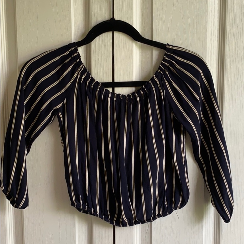 Brandy Melville off the shoulder stripped shirt